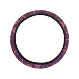 Eiffel Tower Heart Pattern Print Design 04 Car Steering Wheel Cover