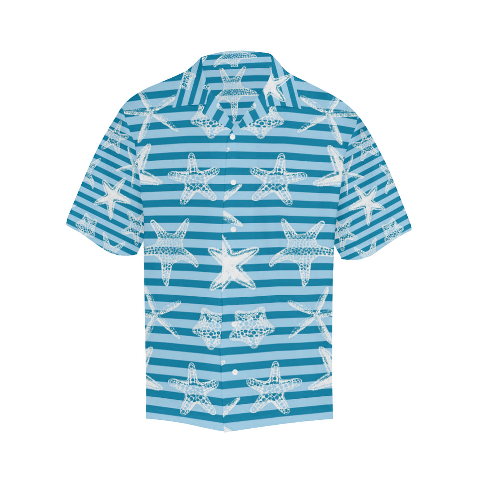 Starfish blue blackground Men's All Over Print Hawaiian Shirt