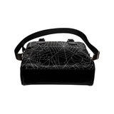 Spider web pattern Black background white cobweb Shoulder Handbag