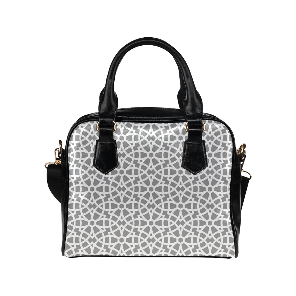 arabic gray pattern Shoulder Handbag
