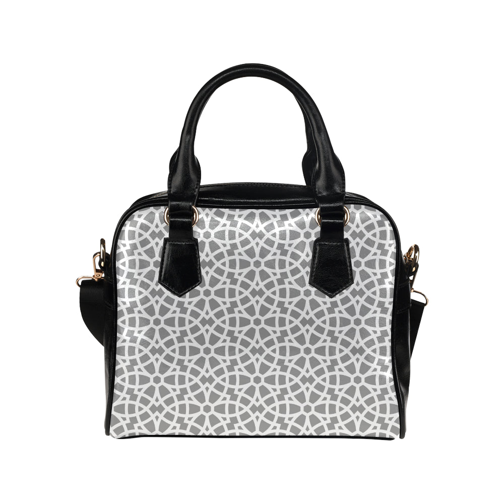 arabic gray pattern Shoulder Handbag