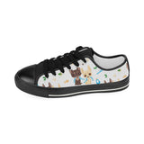 Cute Chihuahua dog pattern Kids' Boys' Girls' Low Top Canvas Shoes Black