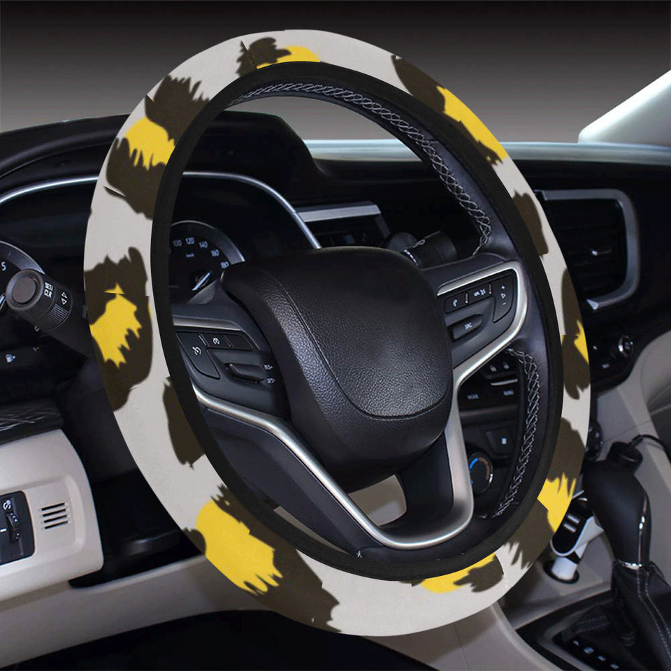 Gray Leopard print pattern Car Steering Wheel Cover