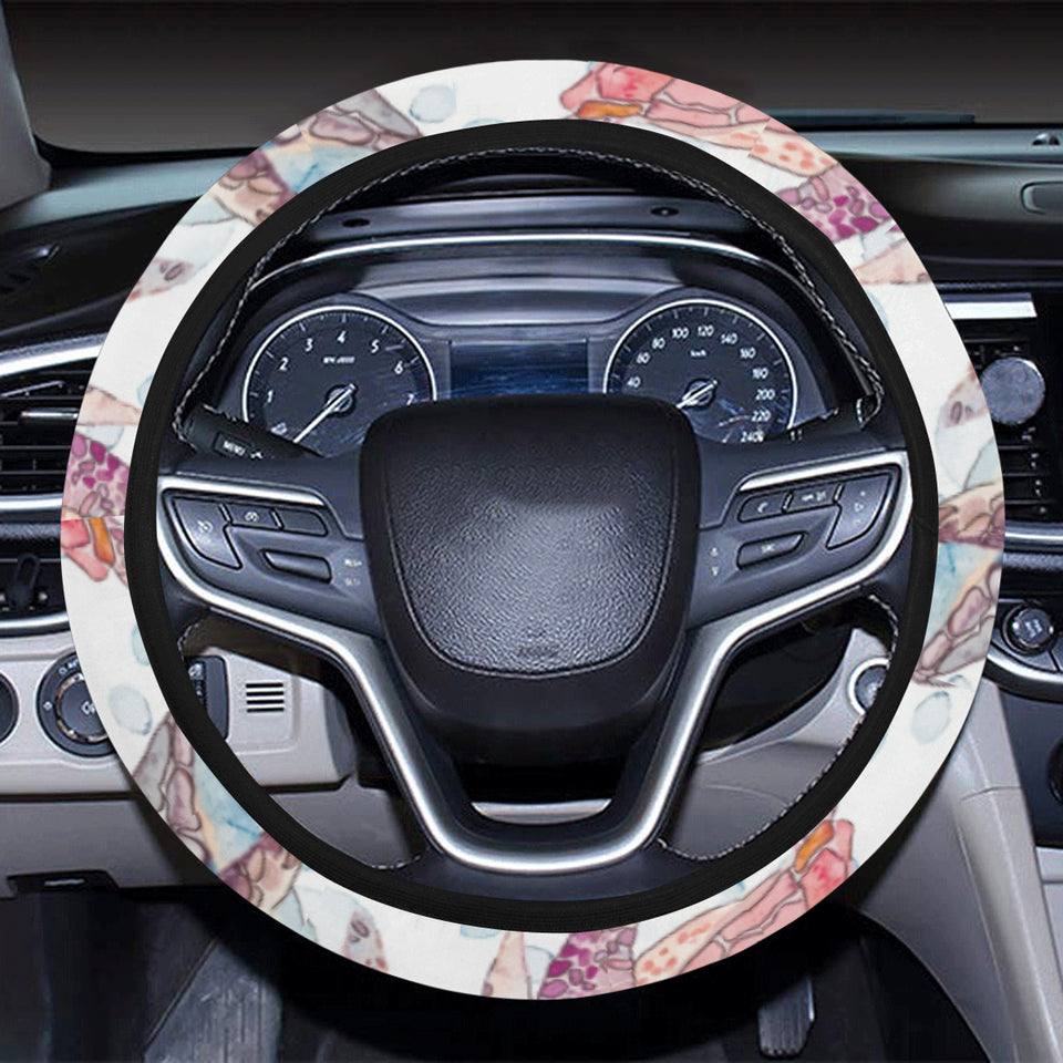 Watercolor sea turtle jellyfish pattern Car Steering Wheel Cover