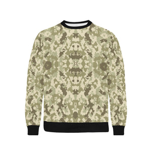 Light Green camouflage pattern Men's Crew Neck Sweatshirt