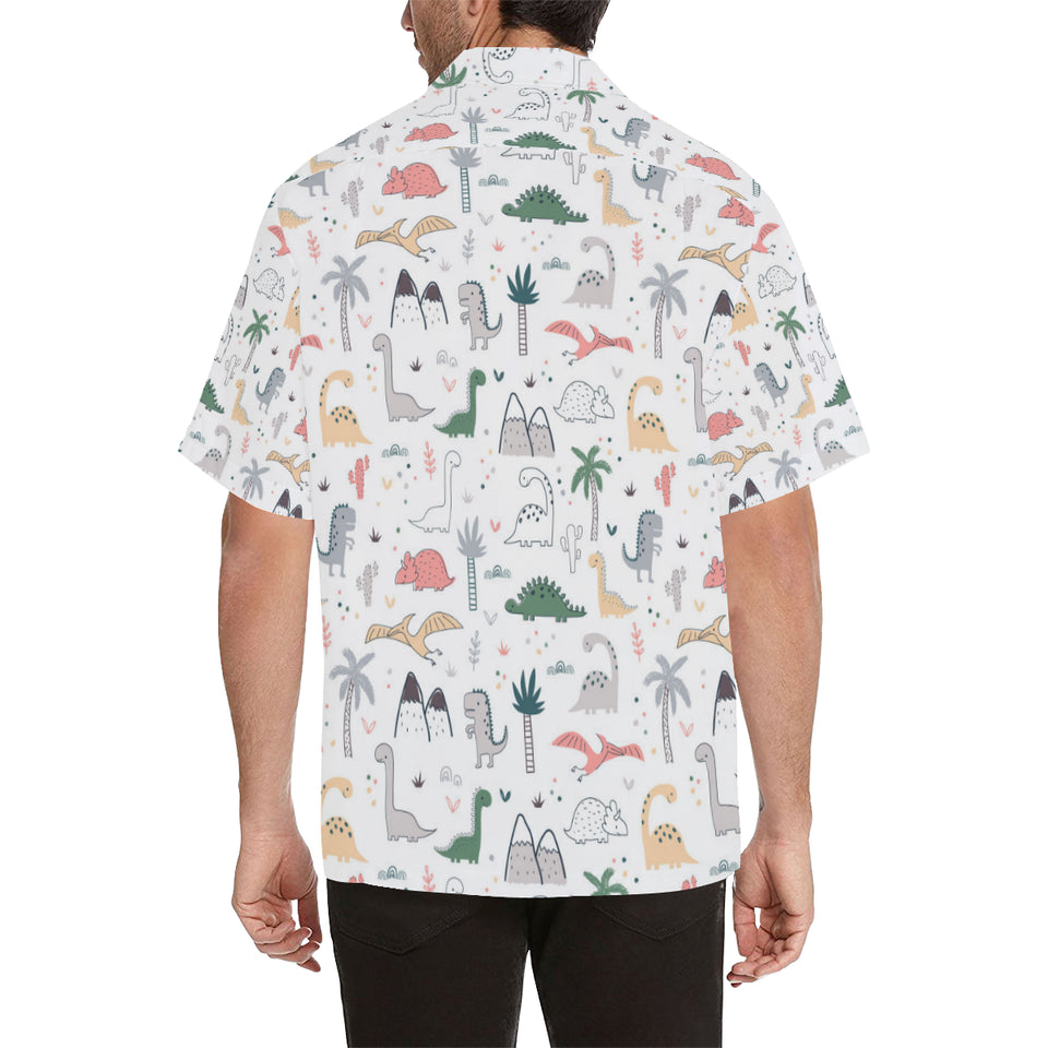 Cute cartoon dinosaurs tree pattern Men's All Over Print Hawaiian Shirt