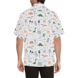 Cute cartoon dinosaurs tree pattern Men's All Over Print Hawaiian Shirt
