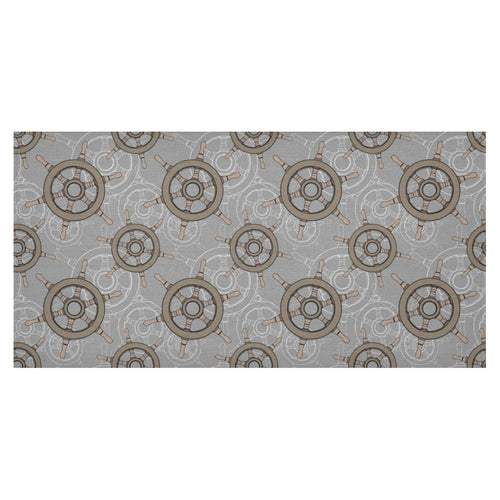 nautical wood steering wheel pattern Tablecloth