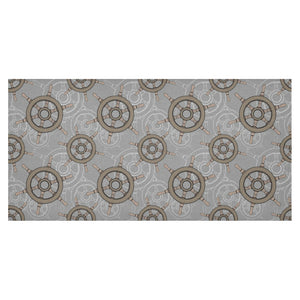 nautical wood steering wheel pattern Tablecloth