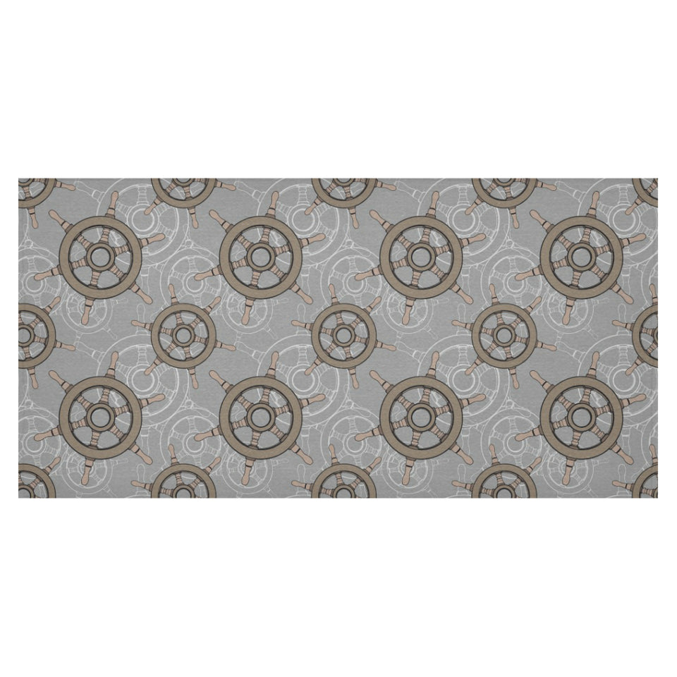 nautical wood steering wheel pattern Tablecloth