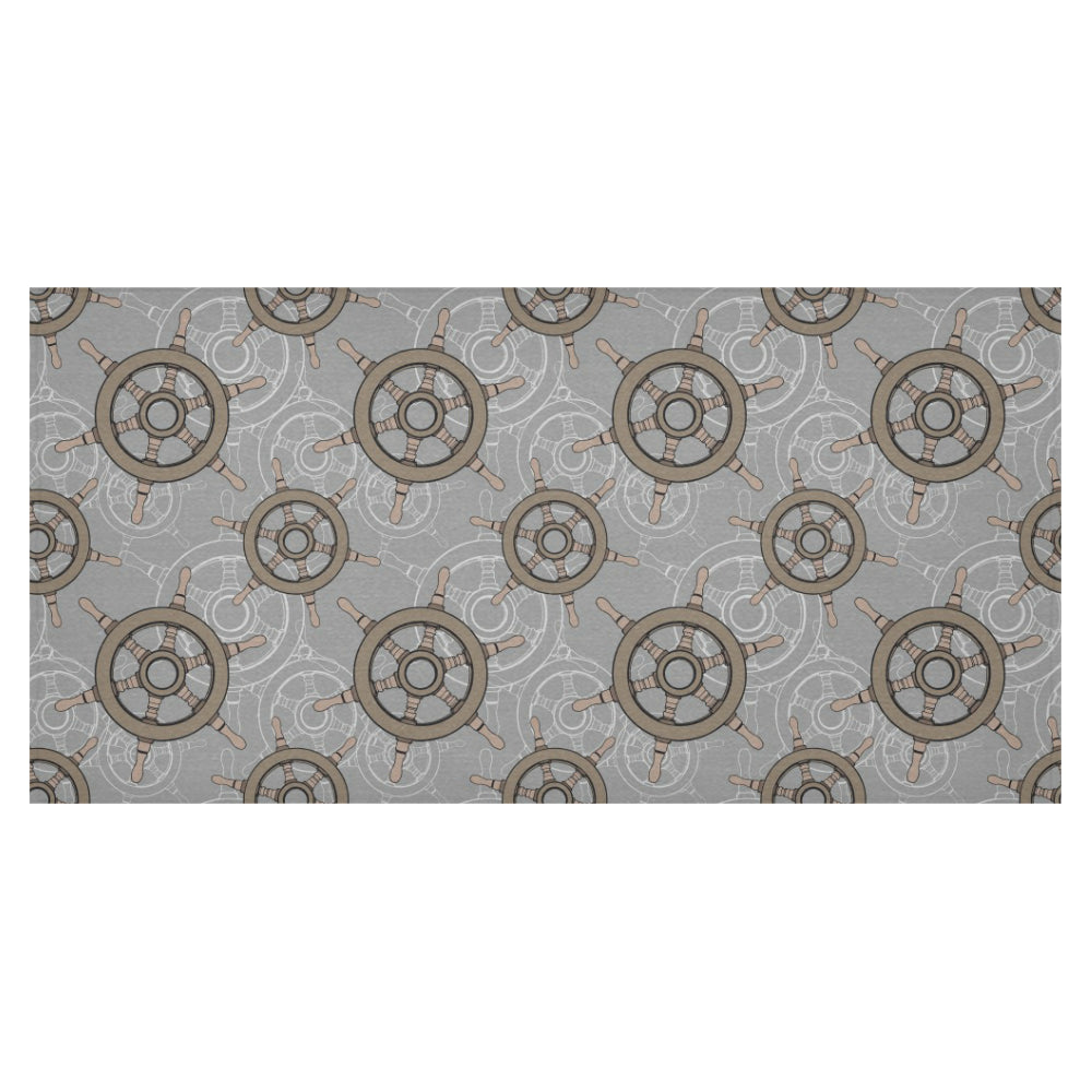nautical wood steering wheel pattern Tablecloth