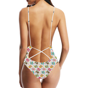 Color cute owl pattern Women's One-Piece Swimsuit