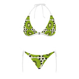 kiwi black dot background Sexy Bikinis Two-Piece Swimsuits