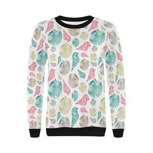 Colorful shell pattern Women's Crew Neck Sweatshirt