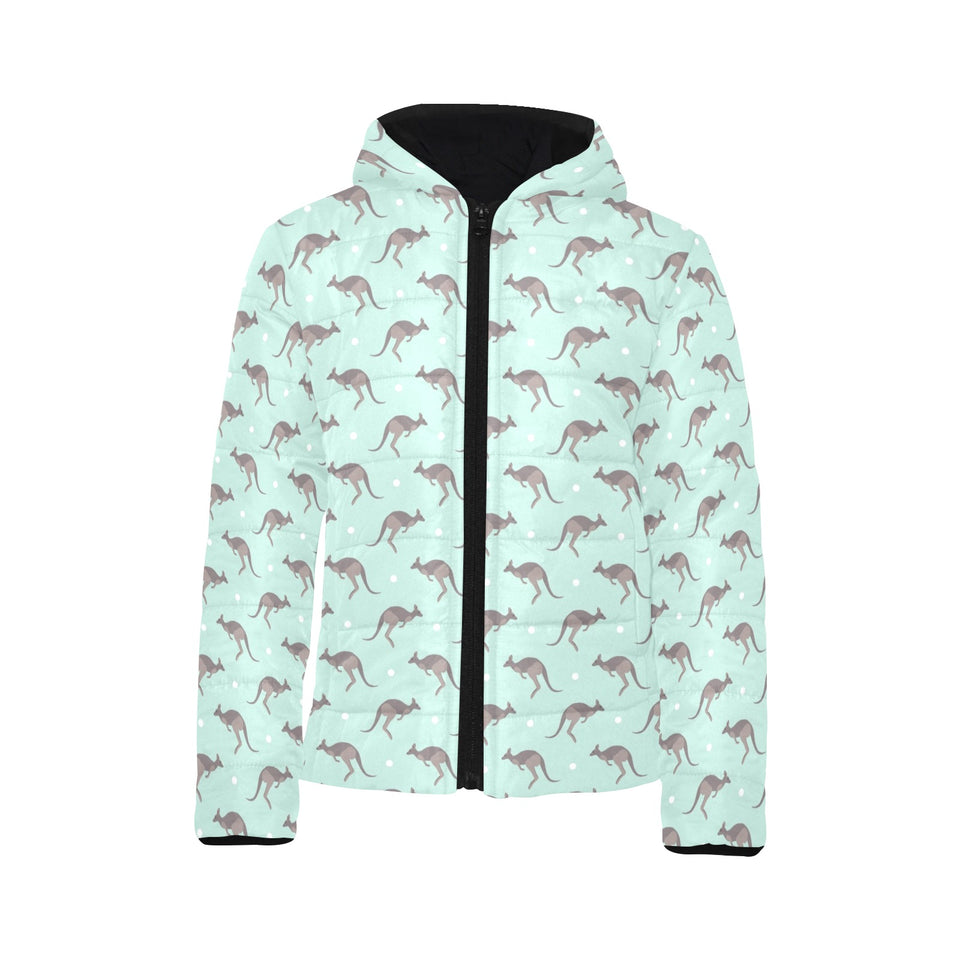 Kangaroo pattern background Kids' Boys' Girls' Padded Hooded Jacket