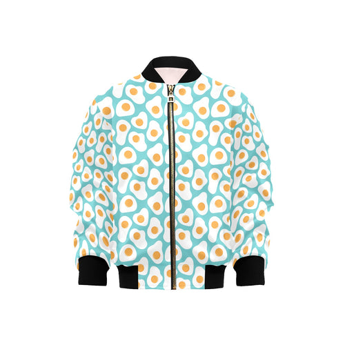 Fried Eggs Pattern Print Design 04 Kids' Boys' Girls' Bomber Jacket