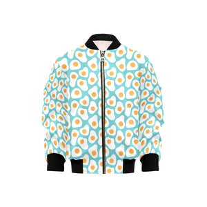 Fried Eggs Pattern Print Design 04 Kids' Boys' Girls' Bomber Jacket