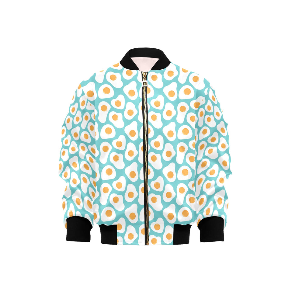 Fried Eggs Pattern Print Design 04 Kids' Boys' Girls' Bomber Jacket