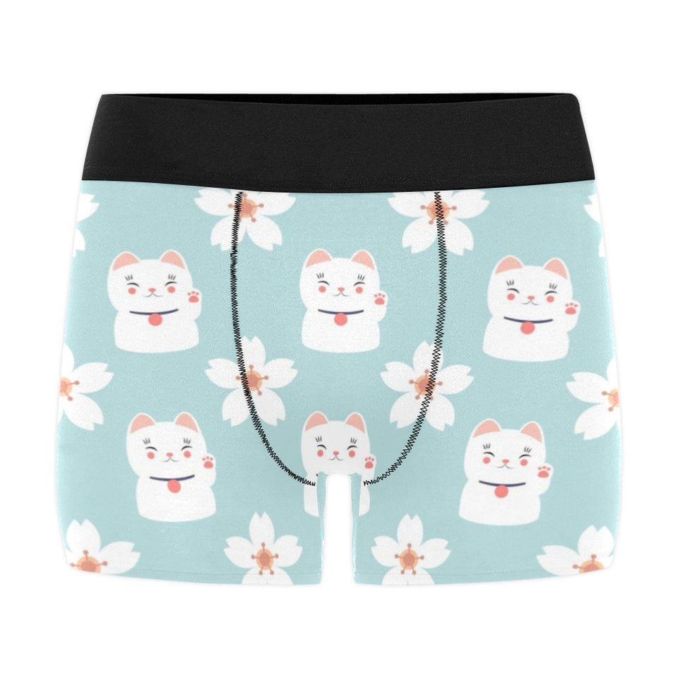 Maneki neko cat sakura Men's All Over Print Boxer Briefs Men's Underwear