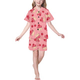 Cake cherry pattern Kids' Boys' Girls' V-Neck Short Pajama Set