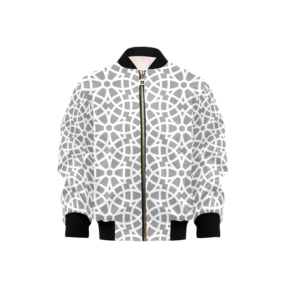 arabic gray pattern Kids' Boys' Girls' Bomber Jacket