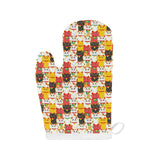 Colorful Maneki neko cat pattern Heat Resistant Oven Mitts