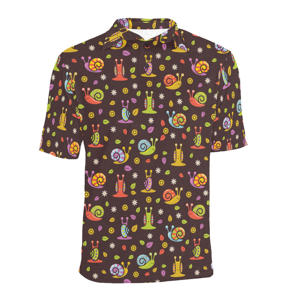 Snail Pattern Print Design 02 Men's All Over Print Polo Shirt