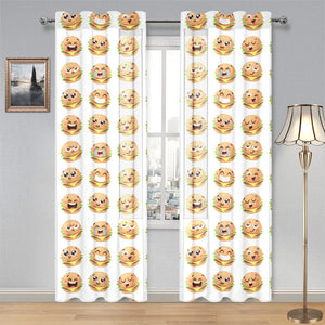Hamburger Pattern Print Design 04 Gauze Curtain