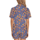 Clown Fish Pattern Print Design 04 Women's V-Neck Short Pajama Set