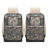 Gear Pattern Print Design 05 Car Seat Back Organizer