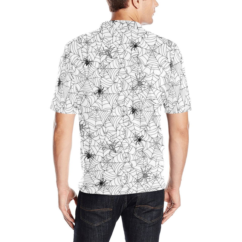 Spider web cobweb pattern Men's All Over Print Polo Shirt