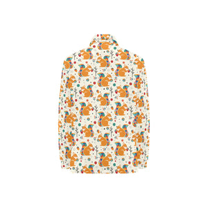 Squirrel Pattern Print Design 04 Women's Long Sleeve Polo Shirt