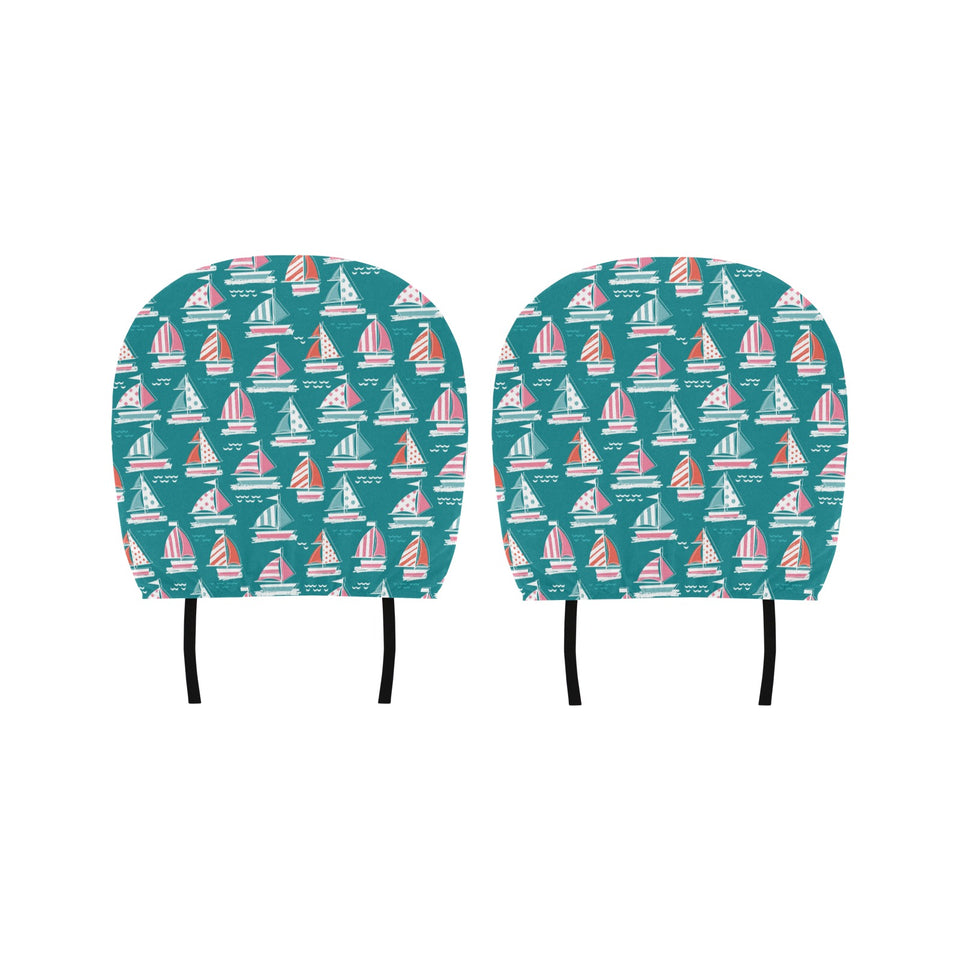 Cute sailboat pattern Car Headrest Cover