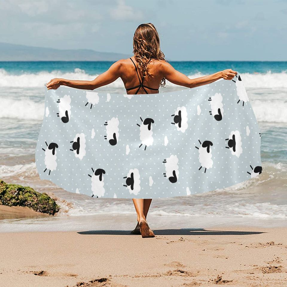 Sheep polka dot cloud pattern Beach Towel