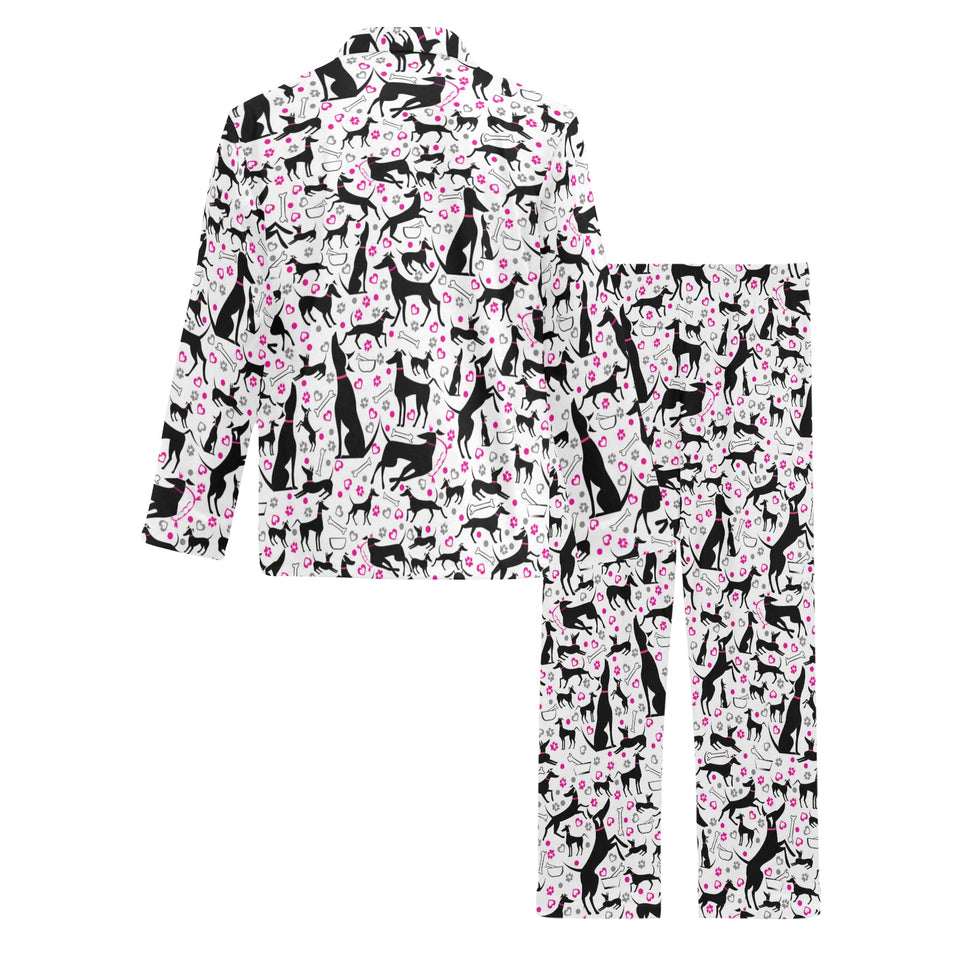 Greyhound Pattern Print Design 02 Men's Long Pajama Set