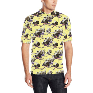 Ostrich Pattern Print Design 04 Men's All Over Print Polo Shirt