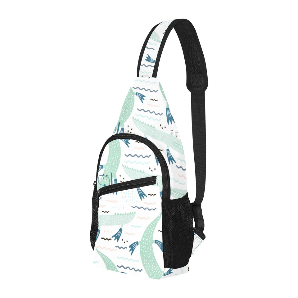 Crocodile diver pattern All Over Print Chest Bag