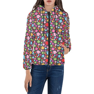 Tea pots Pattern Print Design 01 Women's Padded Hooded Jacket