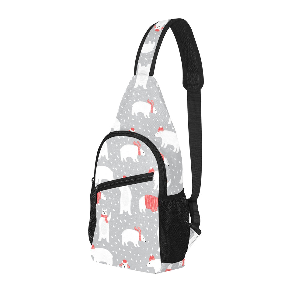 Cute polar bear christmas snow pattern All Over Print Chest Bag