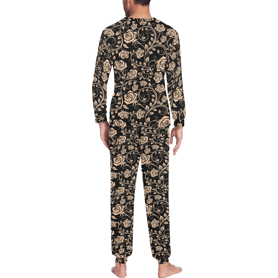 Rose Pattern Print Design 04 Men's All Over Print Pajama