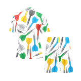 Darts Pattern Print Design 03 Men's V-Neck Short Pajama Set