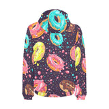 Colorful donut glaze pattern Men's Padded Hooded Jacket