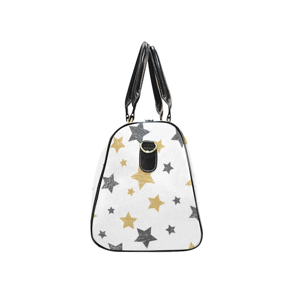 hand drawn gold black star pattern Travel Bag