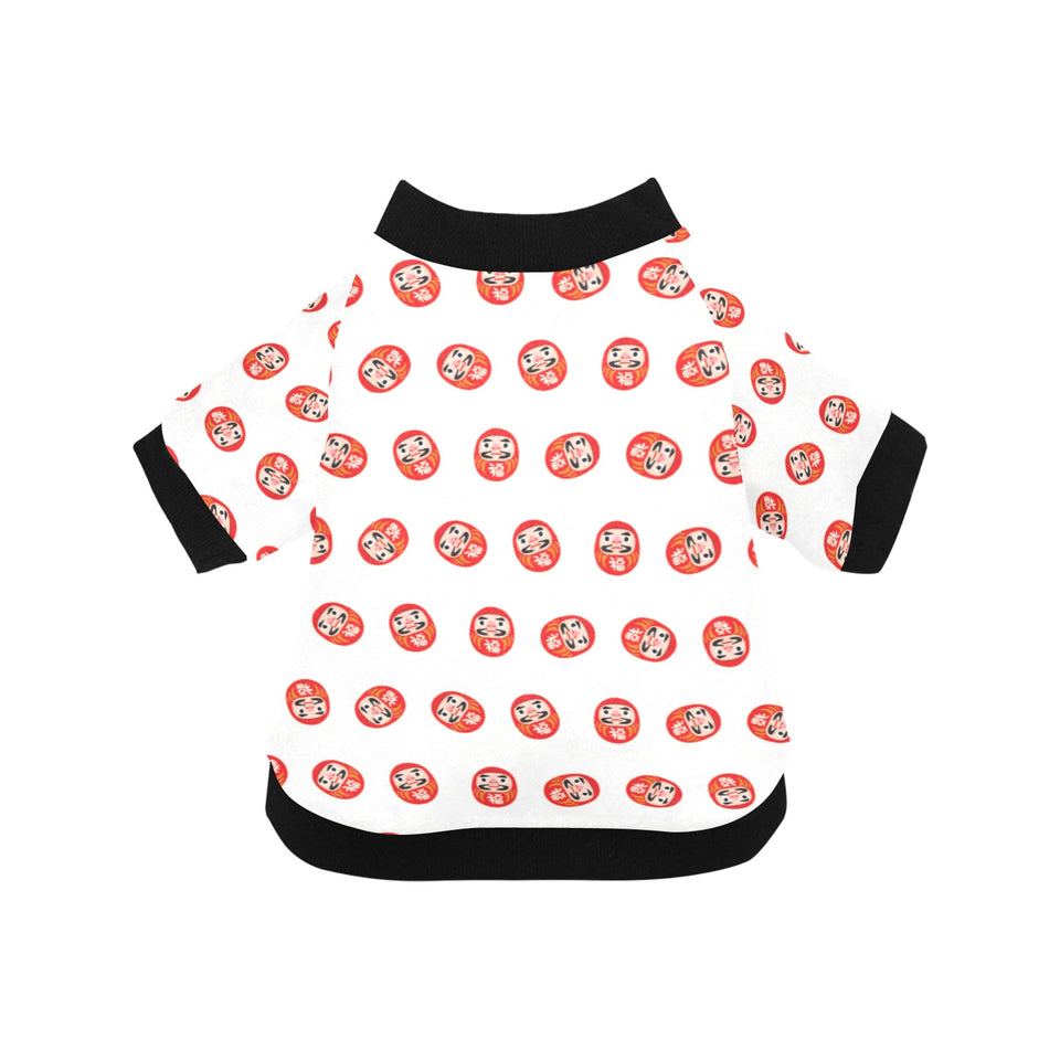 Daruma japanese wooden doll pattern All Over Print Pet Dog Round Neck Fuzzy Shirt