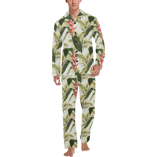 heliconia pattern Men's Long Pajama Set