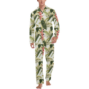 heliconia pattern Men's Long Pajama Set
