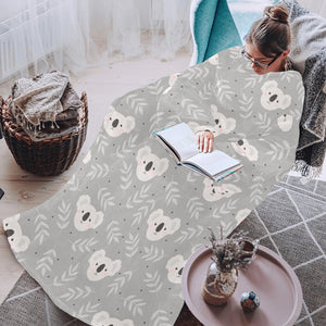 Cute koala leaves pattern Blanket Robe with Sleeves