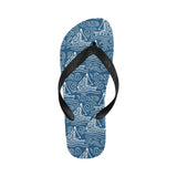 Hand drawn sailboat pattern Unisex Flip Flops