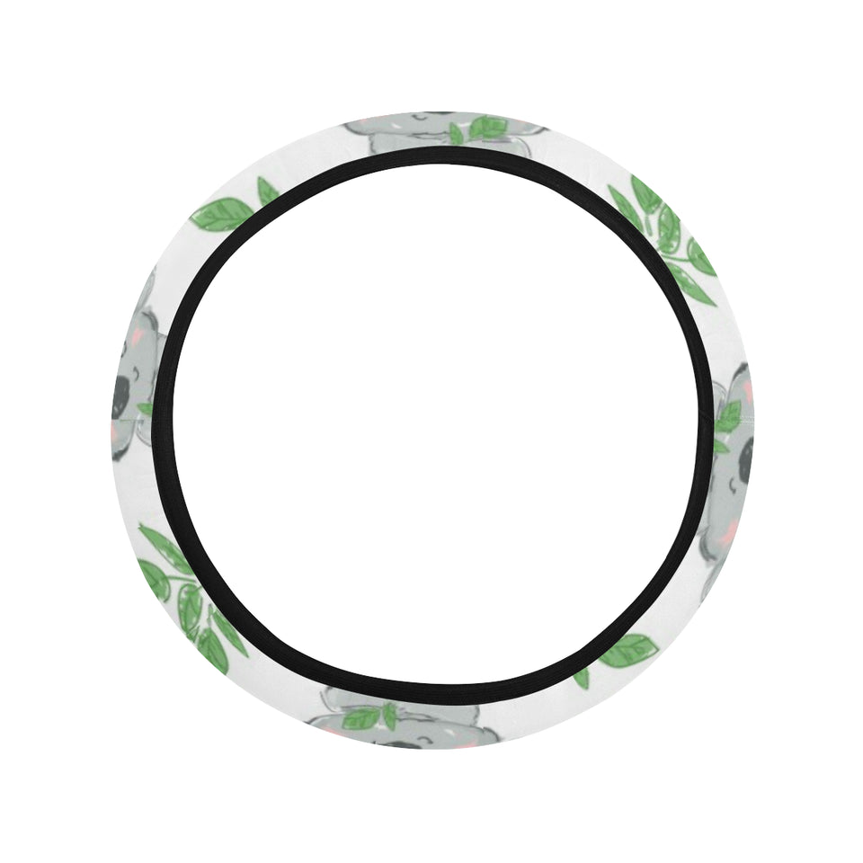 Hand drawn Koala leaves pattern Car Steering Wheel Cover