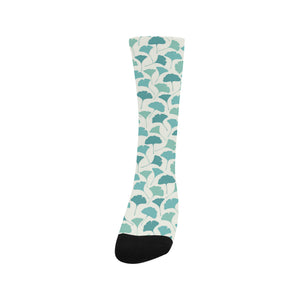 Green ginkgo leaves pattern Crew Socks